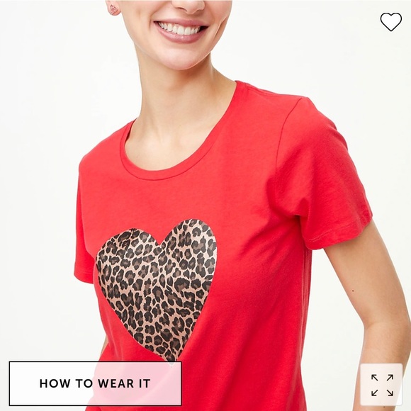 #CC J Crew Leopard Heart Tee XL - Picture 2 of 4